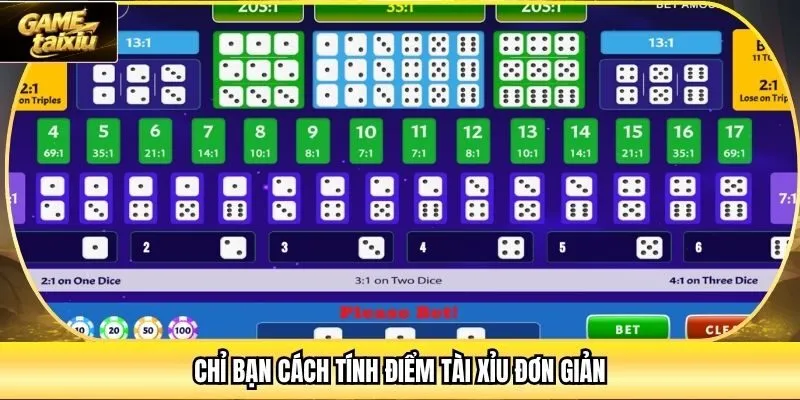 Chỉ bạn cách tính điểm Tài Xỉu đơn giản