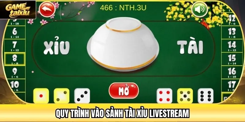 Quy trình vào sảnh Tài Xỉu Livestream